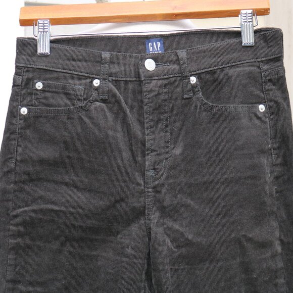 GAP Jeans Dark Olive Green True Skinny Stretch Cotton Blend Corduroy Pants Sz 4 - Picture 2 of 6